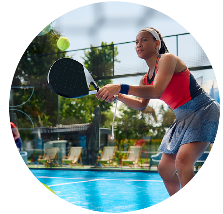 Woman playing pickleball